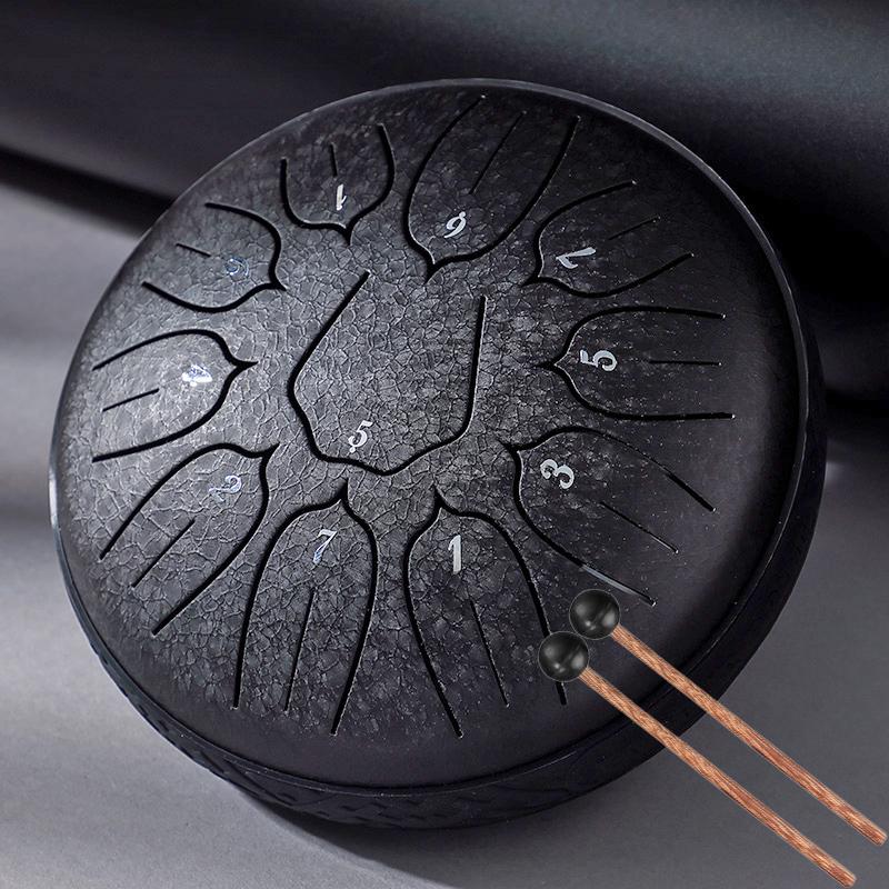 Hluru Glucophone Stahlzungentrommel 6 Zoll 11 Töne Trommeln D5 Ätherische Trommel Für Anfänger Handpan Musikinstrumente