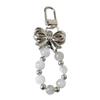 Stylish Bowknot Beaded Keychain Cute Phone Pendant Versatile Key Holder Perfect Gift for Fashionable Women and Girls