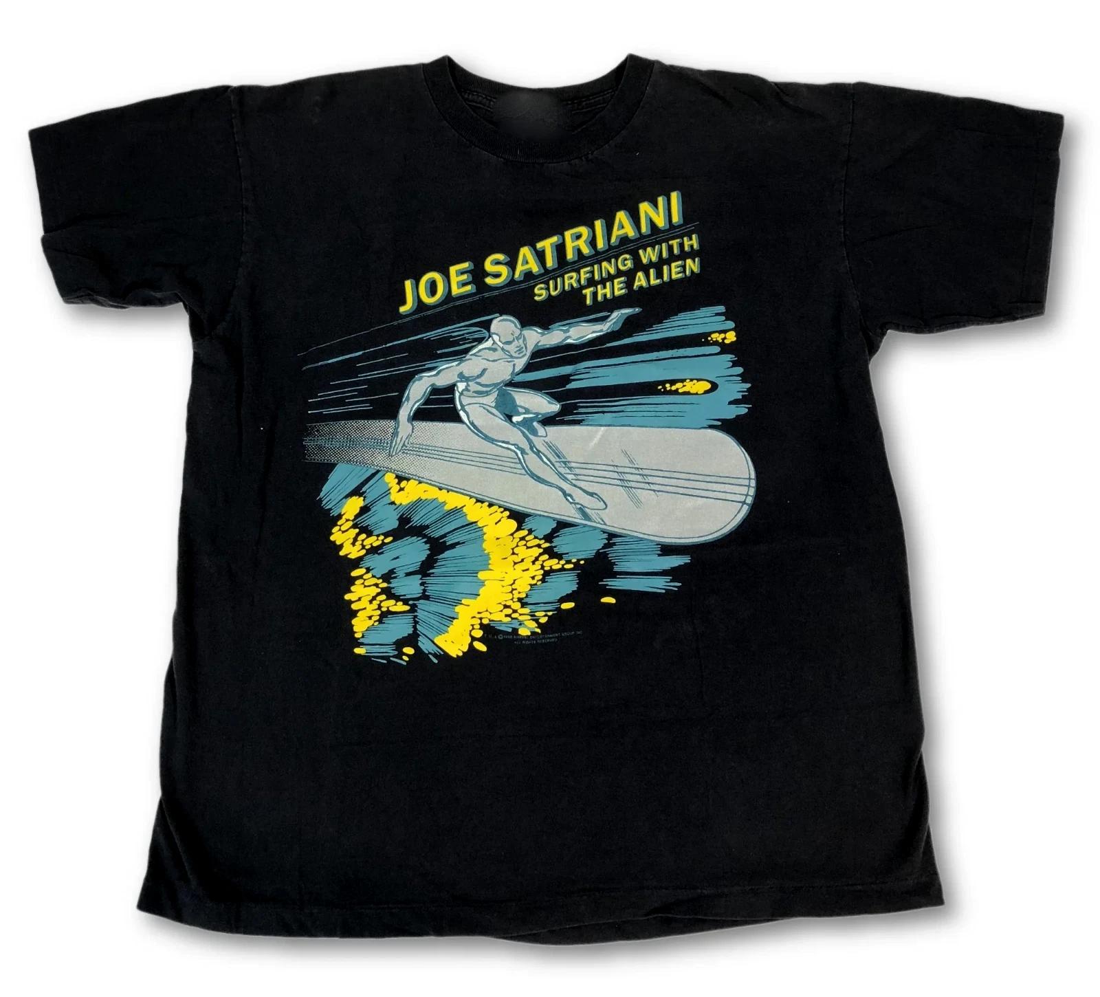 Vtg Joe Satriani Tour Cotton Unisex Black Full Size Shirt TR197 M