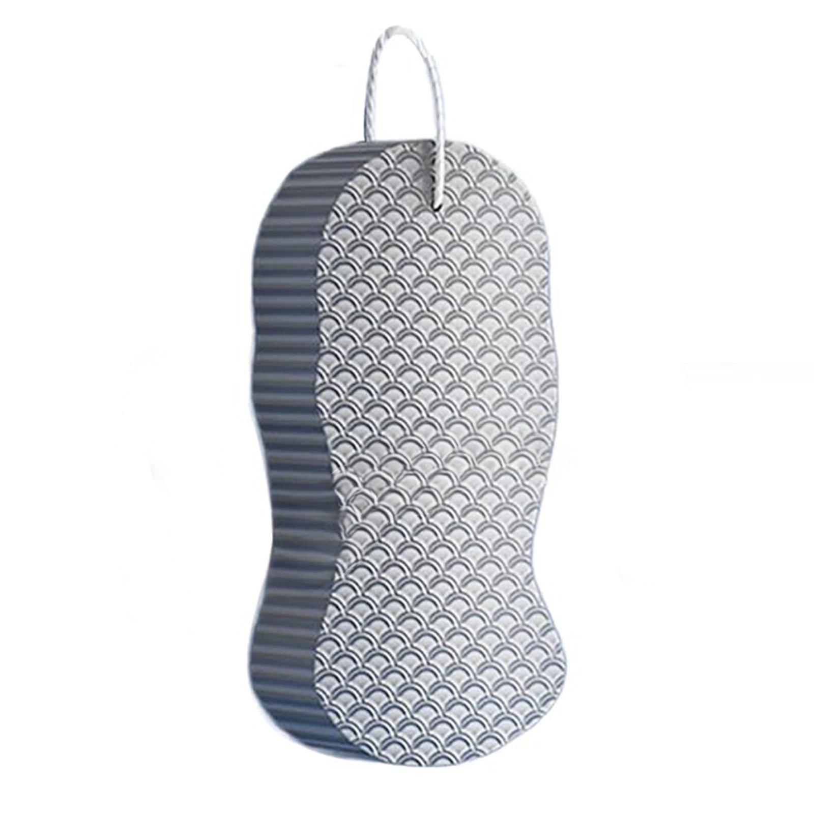 

2Pcs Soft Exfoliating Sponge Wear Resist 3D Body Massage Scrubber Multi-Purpose Body Skin Cleaner for Children & Adult серый