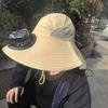 Breathable Sun Hat with Fan Strong Wind Summer Fan Visor Cap Fishing Bucket Hat  Outdoor Travel