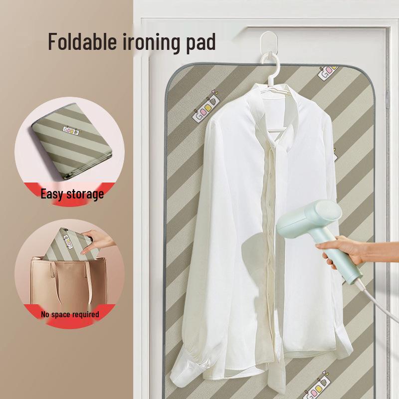 Foldable Portable Ironing Board with Heat-Resistant Pad and Anti-Scald Gloves