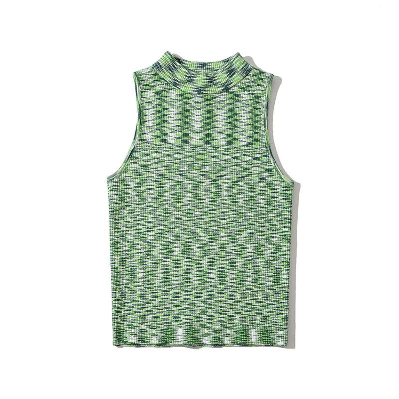 Za2025 Summer New Women clothes Stretch Versitile Fashion Sleeveless round Neck Short Navel Knit vest Top