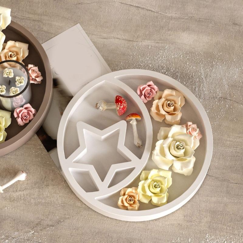 Praktická flexibilní silikonová forma na úložné podnosy ve tvaru hvězdy a měsíce Přenosný doplněk pro domácí potřeby pro tvoření