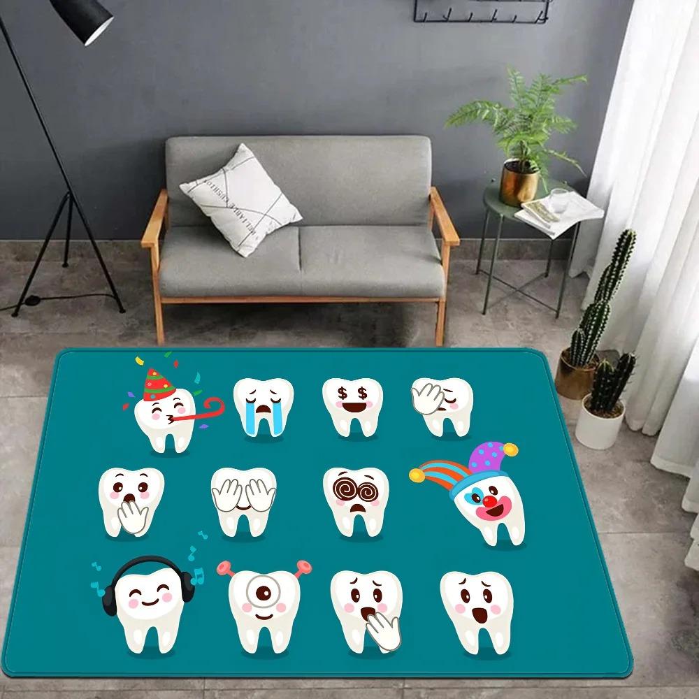 

Милий мультфільм Зуб Ласкаво просимо Придверний килимок Нековзкий Стоматологічний кабінет Прикраса для вітальні Миється Спальня Кухня Килимок Домашній декор Килимок 80x120cm