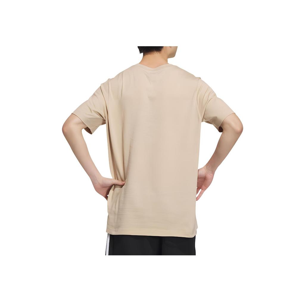 Adidas Logo Comfort Casual Sports Simple Pullover Crew Neck Short Sleeve T-Shirt SS24 Unisex Tops Magic-Light-Brown Black JI9077