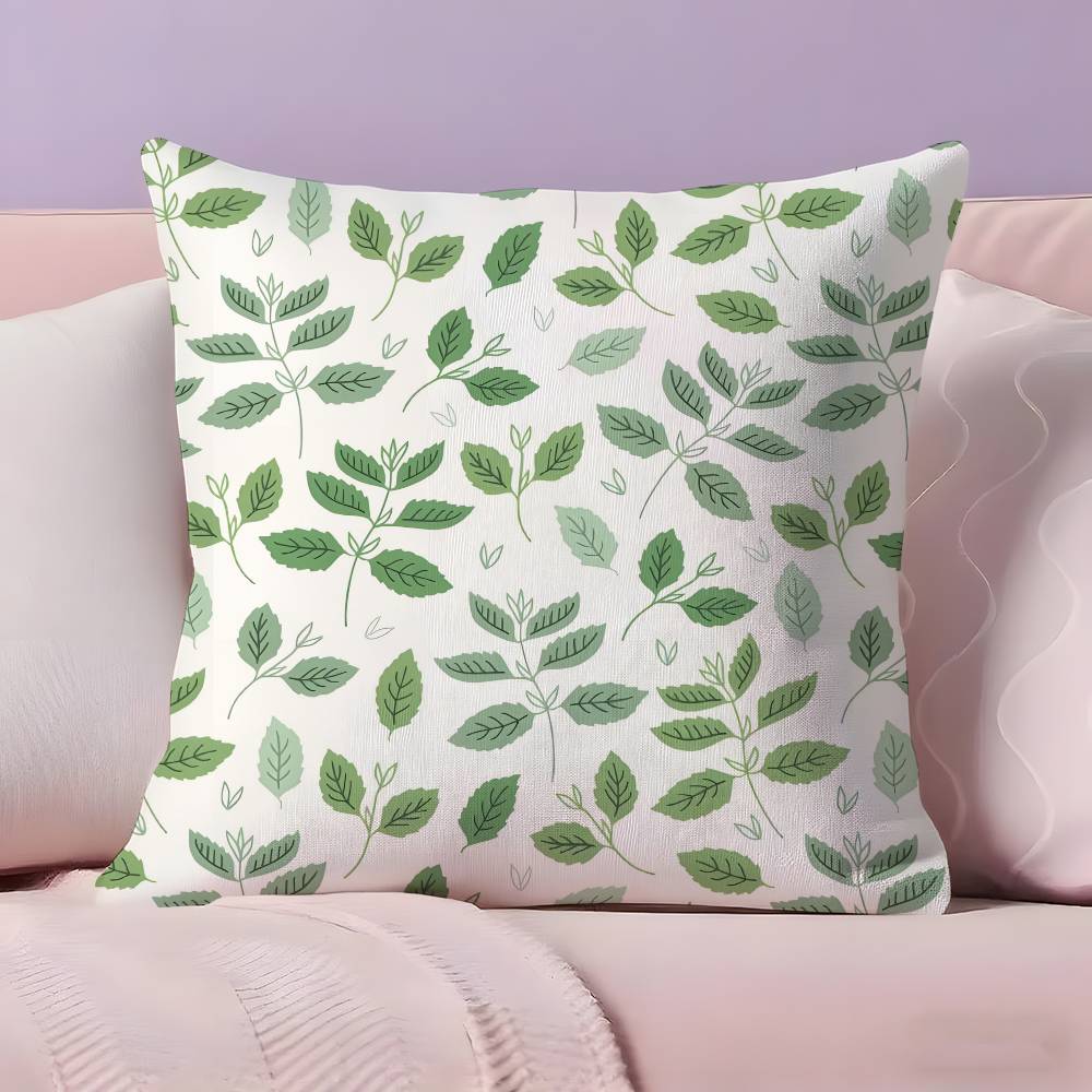 Modern style Leaf art Pillow Case  Ultra Soft Skin Friendly Fabric Cloud Like Comfort & Concealed Zipper