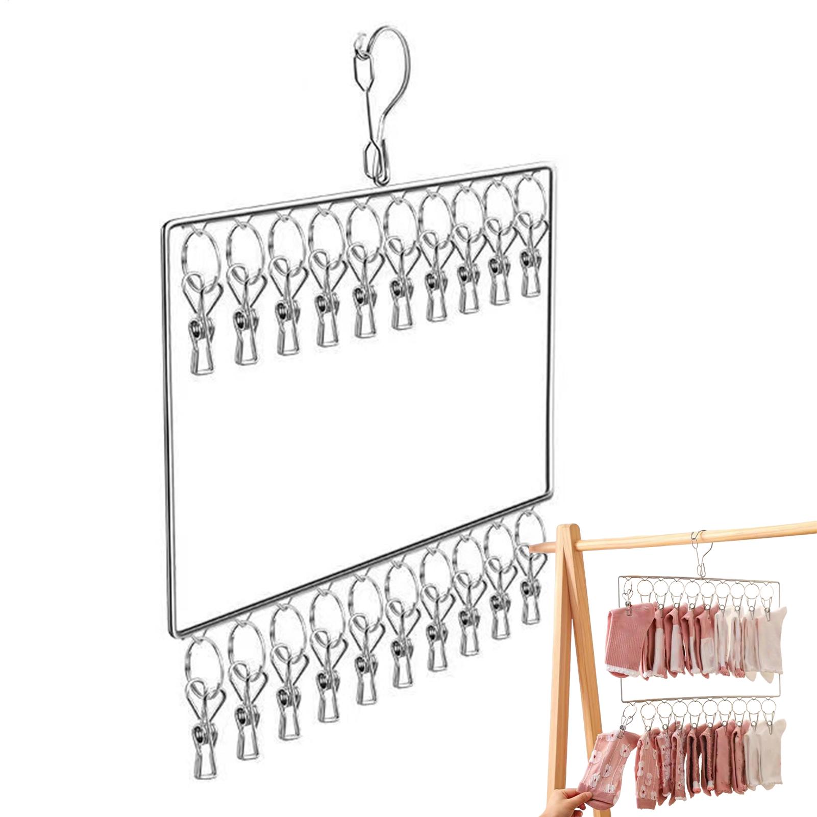 Вешалки с зажимами из нержавеющей стали многоуровневая стойка с зажимами для шляп носков одежды прочные для улицы дома спальни CN 2270₽