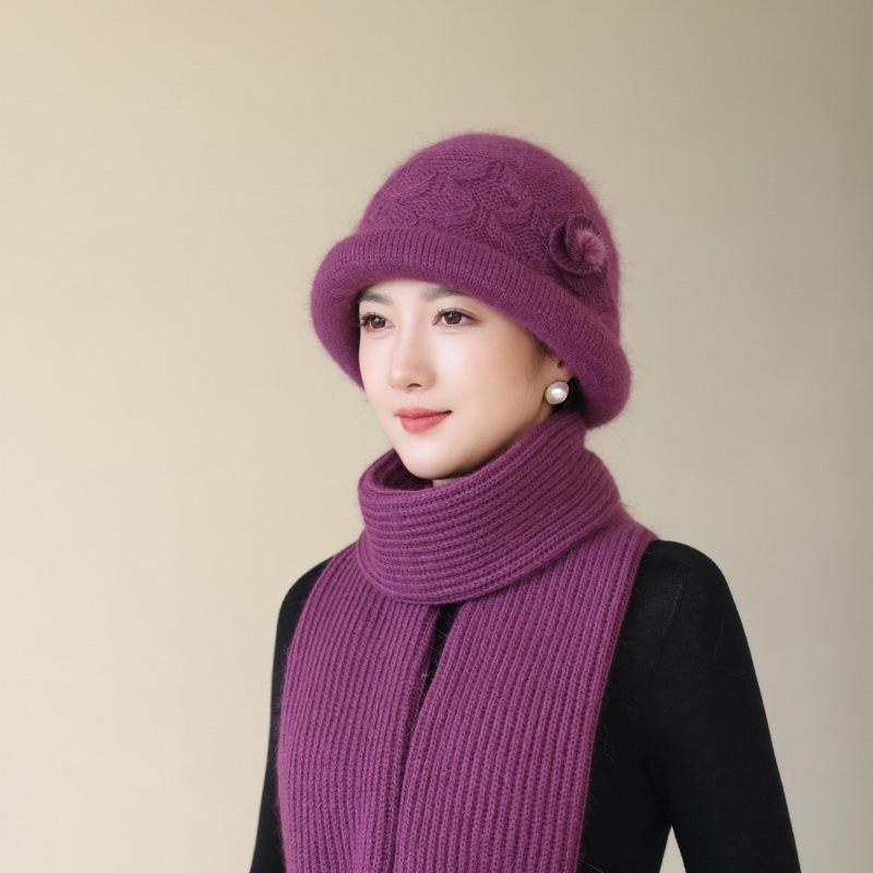 Autumn and Winter Woolen Hats for The Elderly and Grandma Warm Knitted Hats for Middle Aged and Elderly Mothers Cotton Hats Ladies Hats New Style