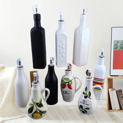 Household Ceramic Oil Bottle, Kitchen Oil Pot, Seasoning Oil Pot, Dual-Purpose Leak-Proof Oil Bottle, Soy Sauce Vinegar Oil Bottle, Spice Bottle