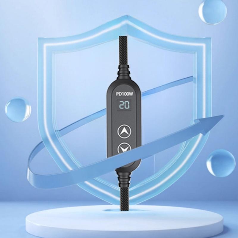 USB C Power Cord with 8 Adapters 100W Highest Efficiency Variable Power Supply DC5.5 Type C Charging Cable 120cm