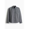 H M Twill oversHirt Regular Fit Dark Grey