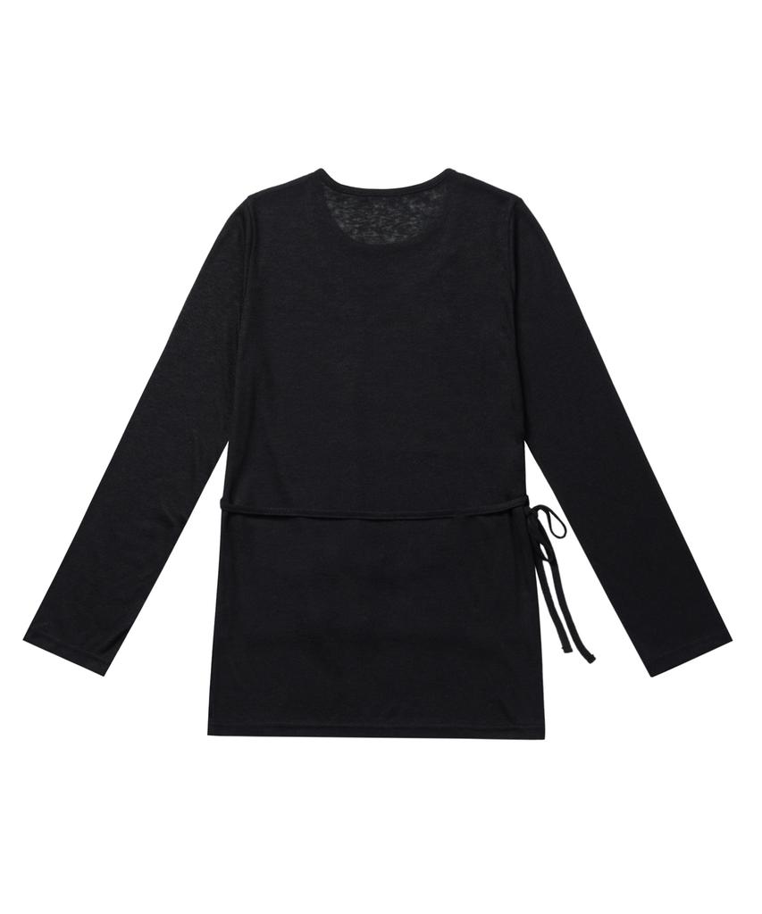 HYEYEONG KIM Double Layered Side Slit Top - Black