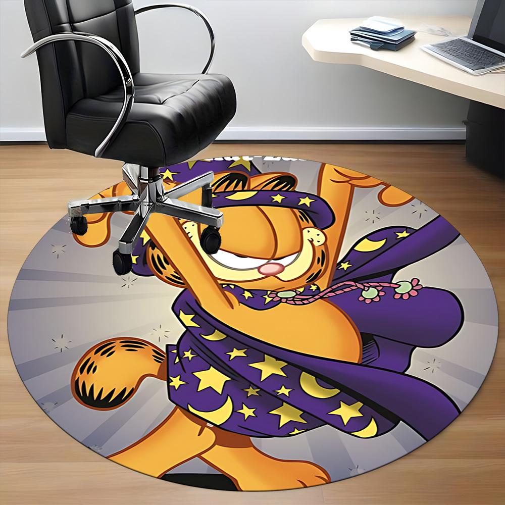 1pc Garfield Office Round Area Rug, Under Office Chairs Bedroom Living Room Home Decor, Room Decoa1016093