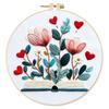 DIY Stickerei-Set 30x30cm Baumwollstoff Blumenmuster Buch Blumen Design Handarbeits-Bastelset mit 20cm Stickrahmen