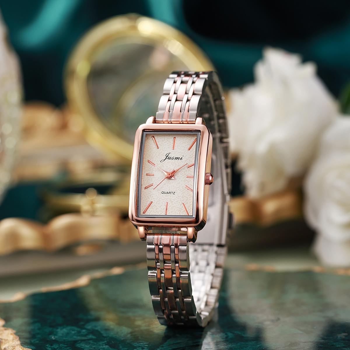 

Модные квадратные часы с простым кварцевым механизмом и стальным ремешком