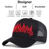 Unisex Flame Embroidery Baseball Net Caps Spring and Summer Outdoor Adjustable Casual Hats Sunscreen Hat