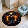 Flame Motorcycle,Round Area Rug,Carpet Rug for Living Room Bedroom Sofa Playroom Decor,Non-slip Floor Mat