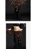 Dancer Cymbals Triangle Shawl & Mermaid Hip Scarf Belly Dance Costume with Waist Chain Accessory