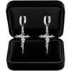 Vintage Gothic Thorn Rose Cross Pendant Earrings Suitable for Men and Women Creative Sweet Cool Style Jewelry Party Gifts