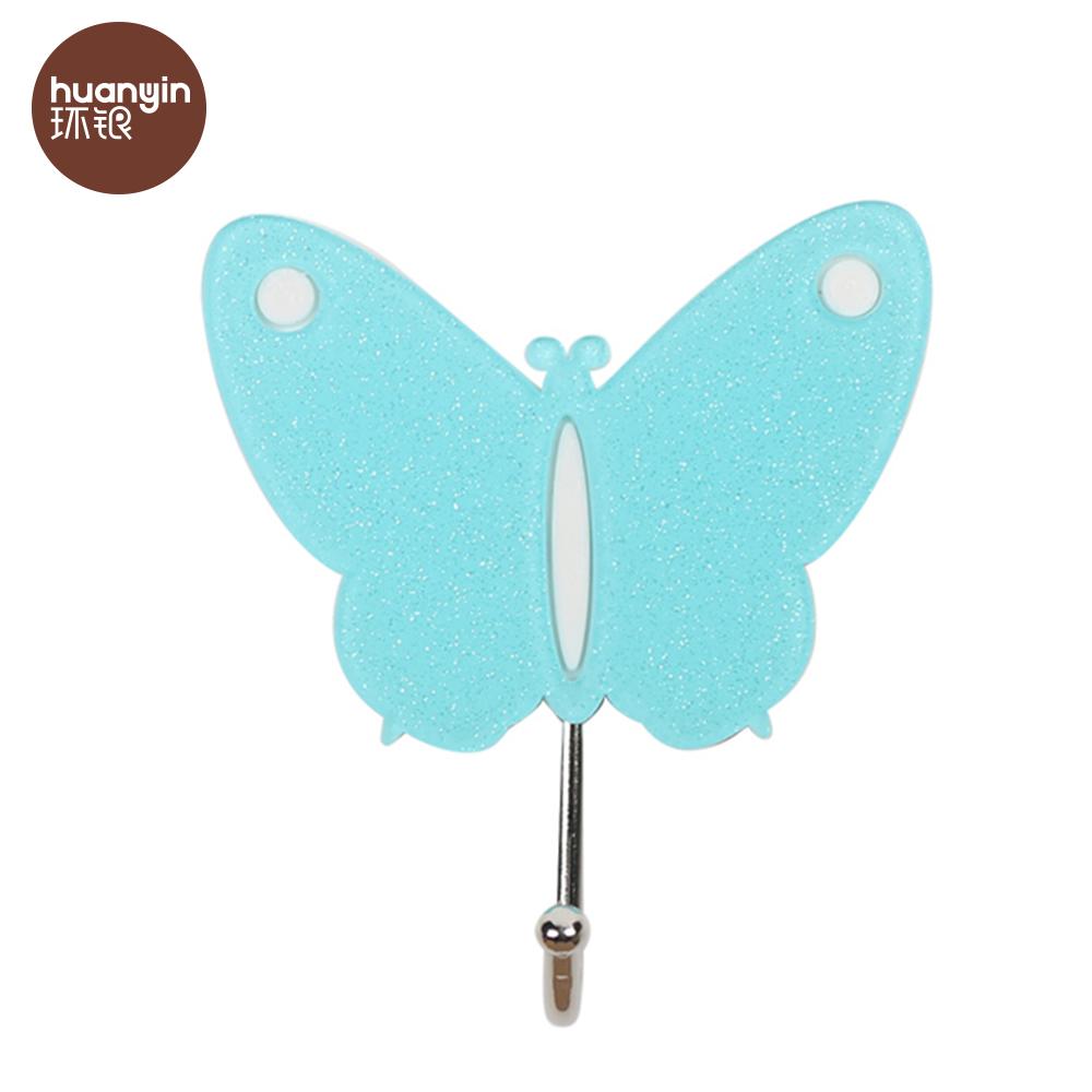Modern Design Self-Adhesive Colorful Decorative Butterfly Plastic Hook Multifunctional