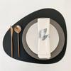 Set Of 6 Gold Leaf Napkin Rings With Open Napkins