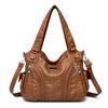 Woven Vintage Large-capacity Washed Leather Single-shoulder Crossbody Bag, Handbag, Middle-aged Mom Bag
