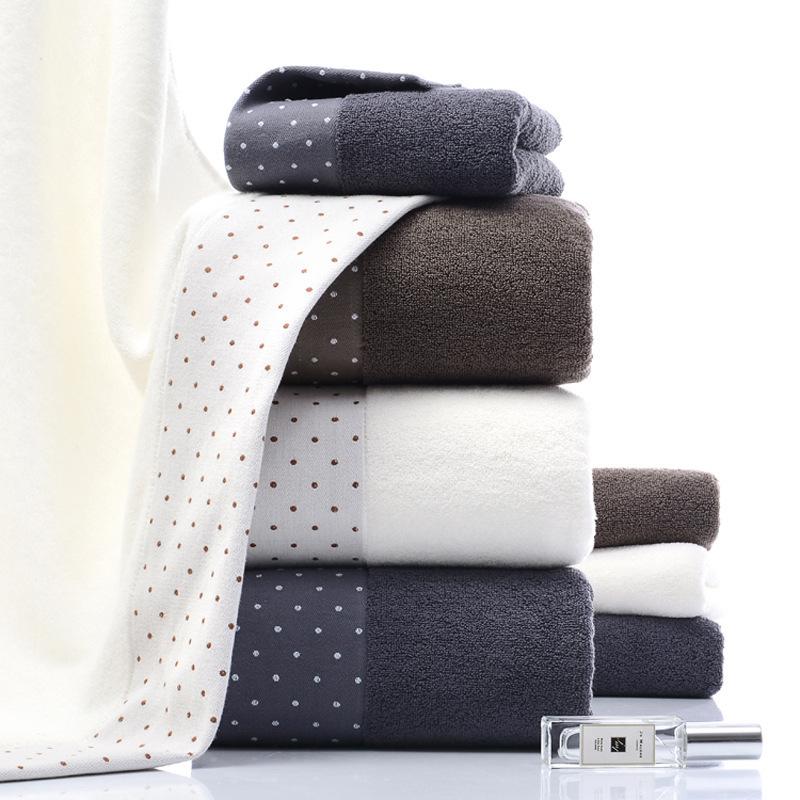 3-teiliges Luxus-Handtuch-Set aus Baumwolle in Silid-Farbe, Gesichtshandtuch, Badetücher