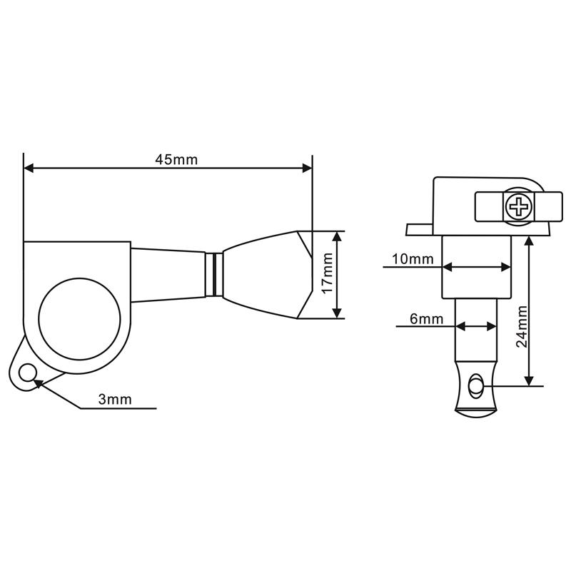 FLEOR Set of Closed Guitar Tuning Keys Machine Heads Tuners 3L3R String Tuning Pegs Sealed ,Black/Silver Option