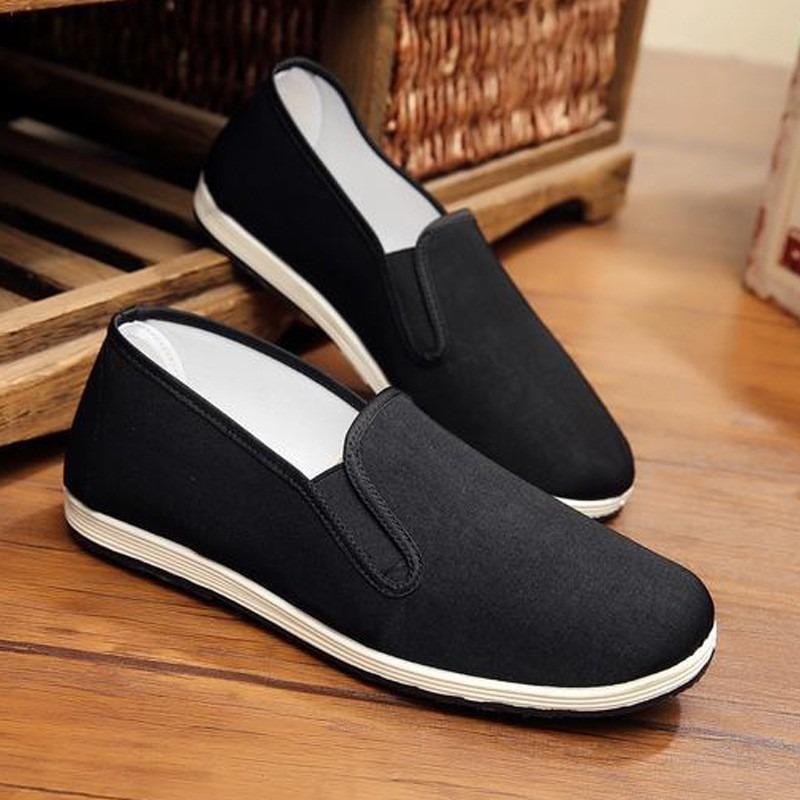 One pedal old Beijing cloth shoes breathable, light and comfortable middle-aged outdoor casual shoes black driving work men's shoes