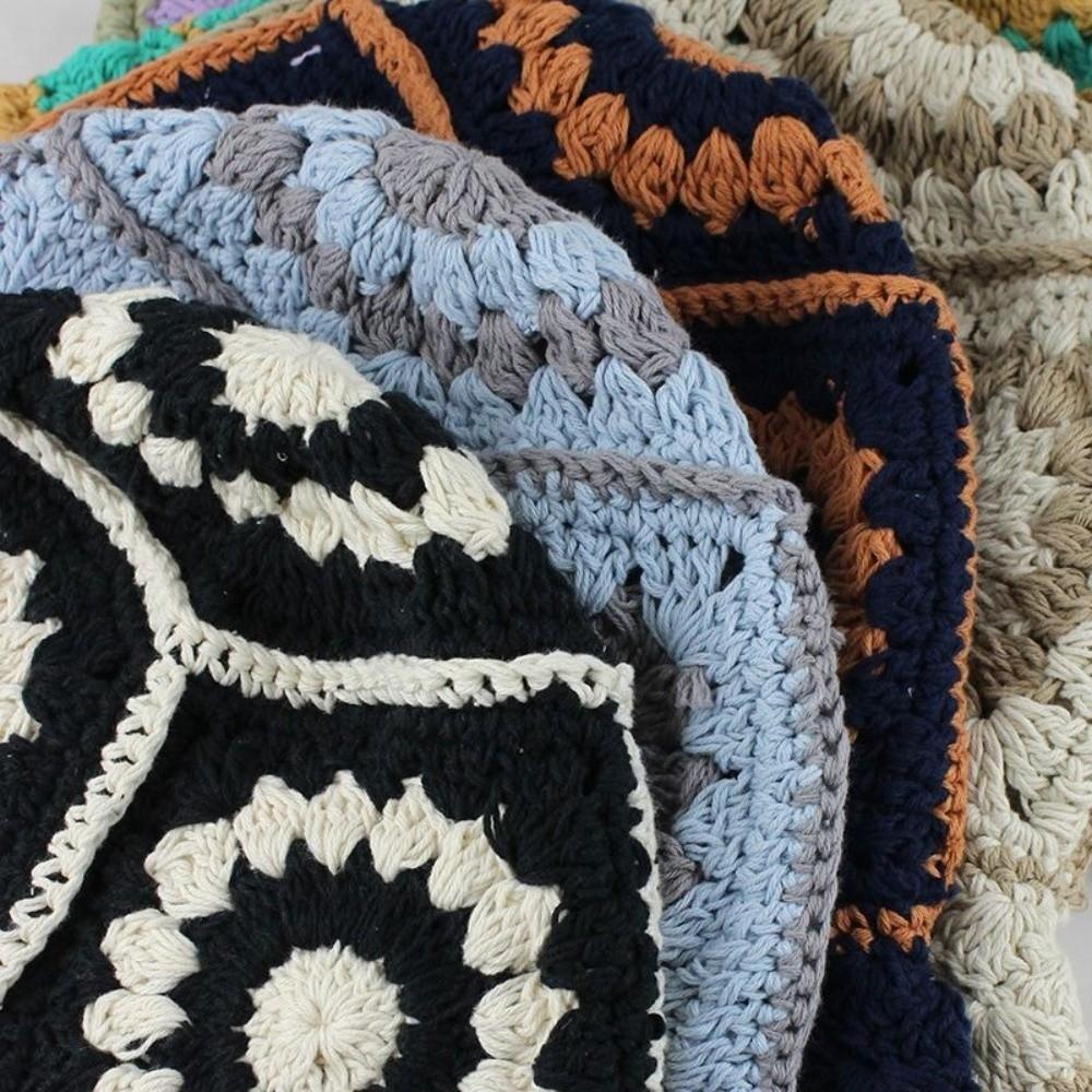 Fleece Thread Flower Sun Hat Hollow Bucket Hat Casual Knitted Fisherman Hat  Student