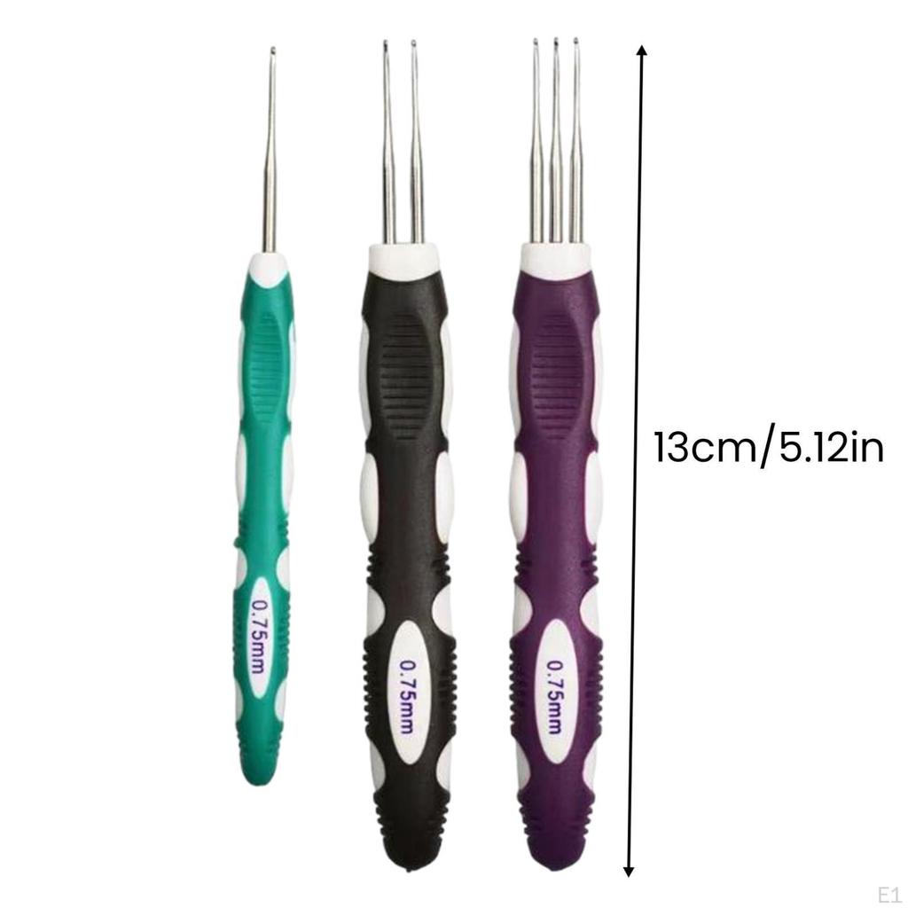 3x Dreadlock Crochet Pin Hair Making 1 Hook 2 3 Hooks Practical Braiding Tool