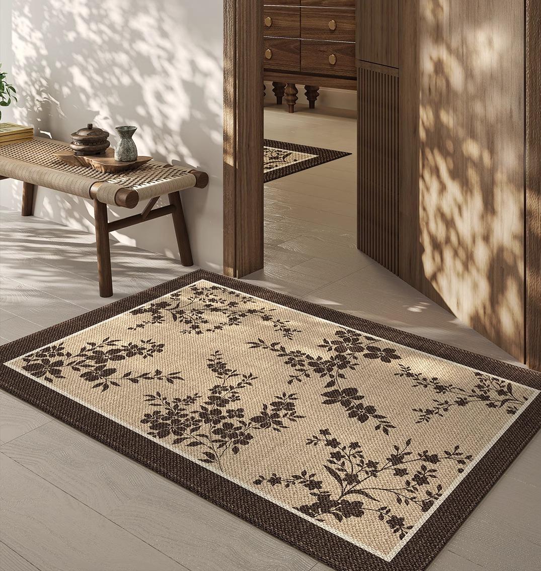 

French Retro Large Washable Carpet Soft Anti-slip Floor Mat for Bedroom Living Room Study Cloakroom Decor 80*120cm