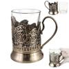 Drinking Hot Tea Glass Metal Cup Holder Folk Crafts Sell Custom Logo Old-fashioned Podstakannik Russian Soviet Nostalgia Classic