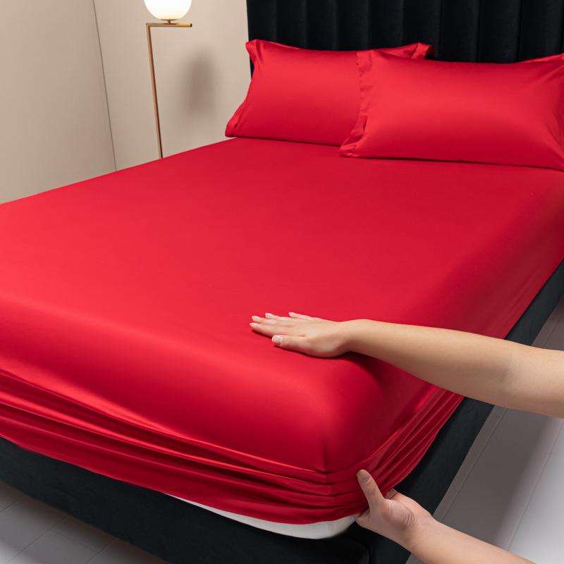 Neues Einzelbettlaken aus doppelsträngiger langstapeliger Baumwolle mit 100 Fäden, einfarbig, leichter Luxus-Matratzenschutzbezug