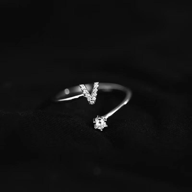 Exquisite Women's 26 Letter Open Ring - European & American Design