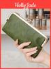 Portafoglio Lungo Monocolore Multifunzionale Portamonete Clutch Vintage Portacarte Donna Portafoglio con Zip