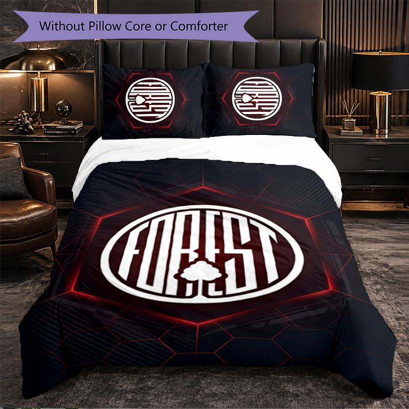 Biancheria da Letto a Tema Nottingham Forest Set 3 Pezzi Copripiumino Biancheria da Letto Decorativa per Stanza Adolescenti Decorazione Casa