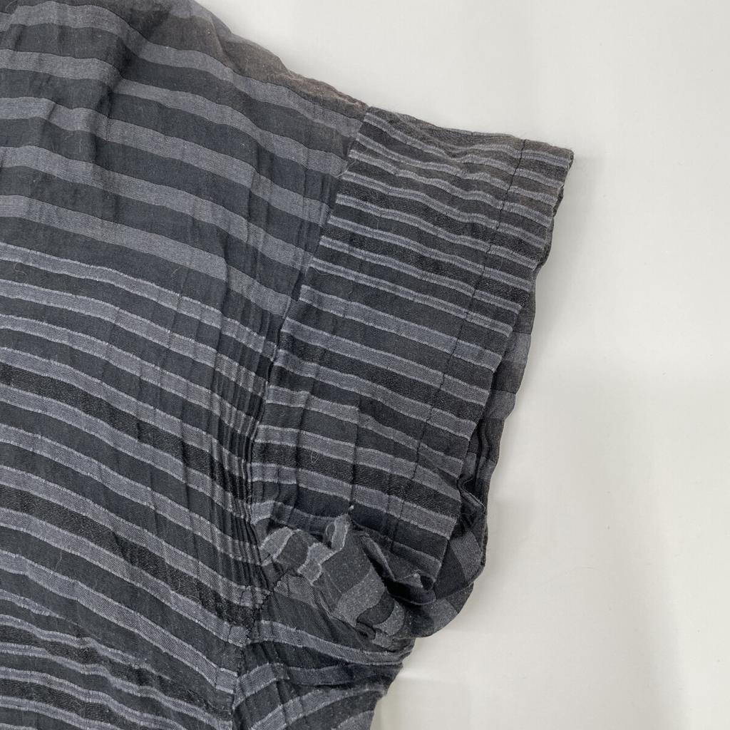 Haat HA63FT582 Gray X Black Border Sheer Dress Dress 2 Black Grey StripesUsed