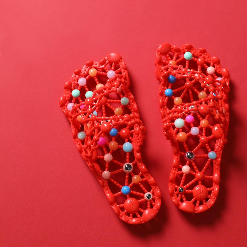 Women's Non-slip Quick-dry Massage Slippers with Odor-resistant Insole and Acupoint Foot Therapy
