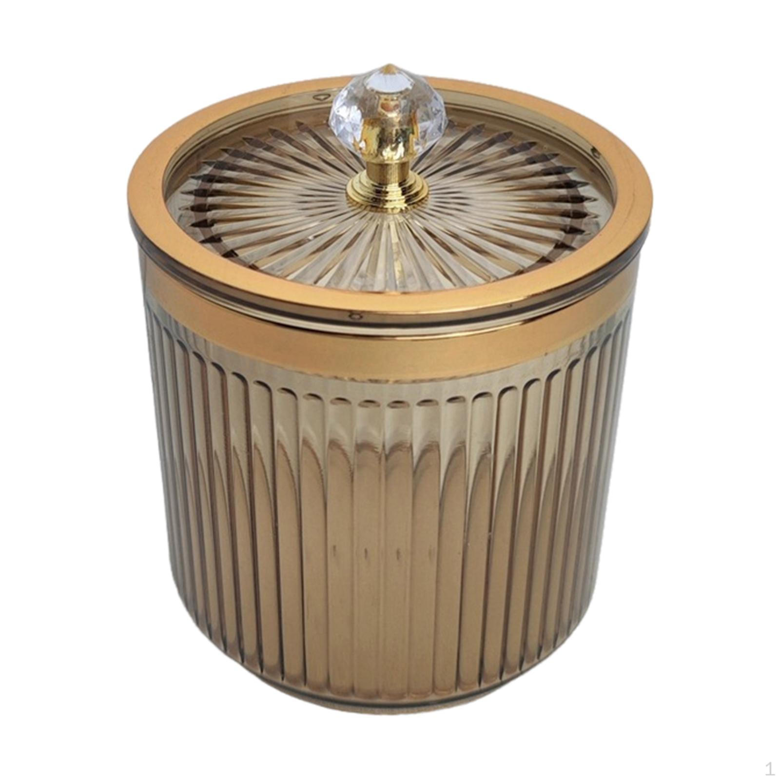 

Контейнер-дозатор Qtip для ванной комнаты с крышкой, пылезащитные подушечки для макияжа для столешницы Brown