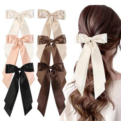 Neue doppellagige Satinband-Schleife, Entenschnabel-Haarnadel für Damen, Stilvolles Modeaccessoire