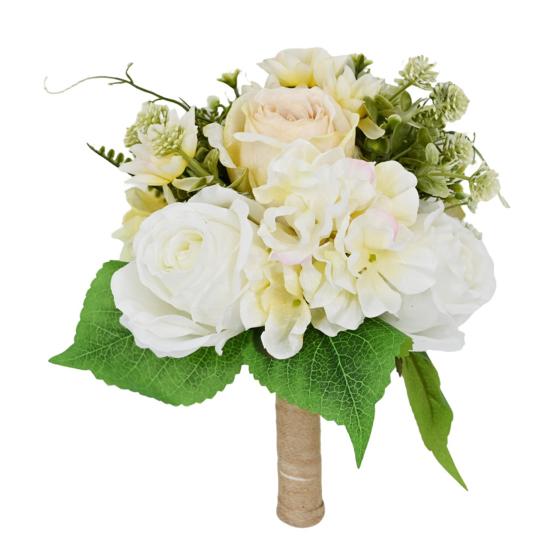 

Artificial Flowers Bouquet Mixed Faux Roses Hydrangea Flower with Stems for Wedding Party Centerpiece Floral Arrangement Table Vase Decor