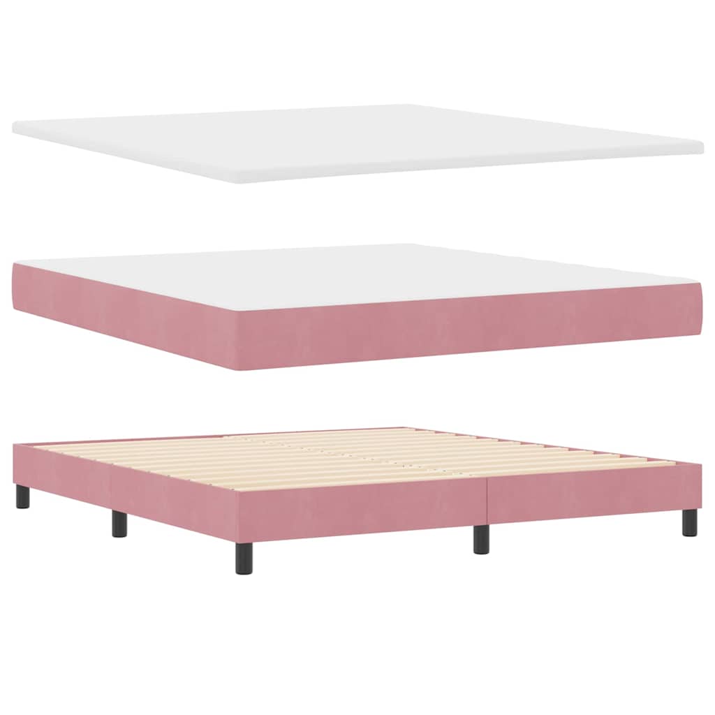 Box Spring Bed with Mattress and Headboard Pink 180 x 200 cm Velvet