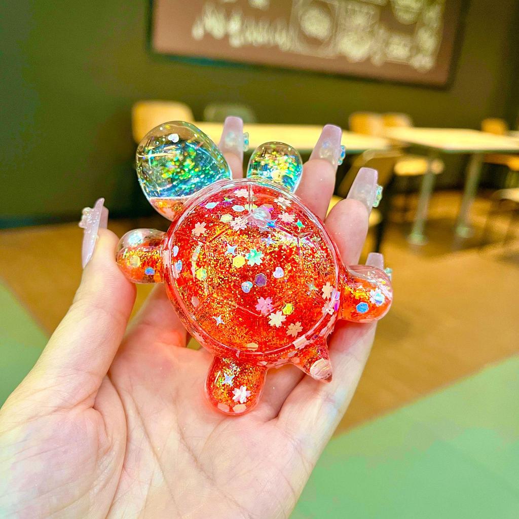 Svietiaca pohyblivá piesková blikajúca korytnačka ozdoba slepá škatuľa stojan na vystavenie šperkov