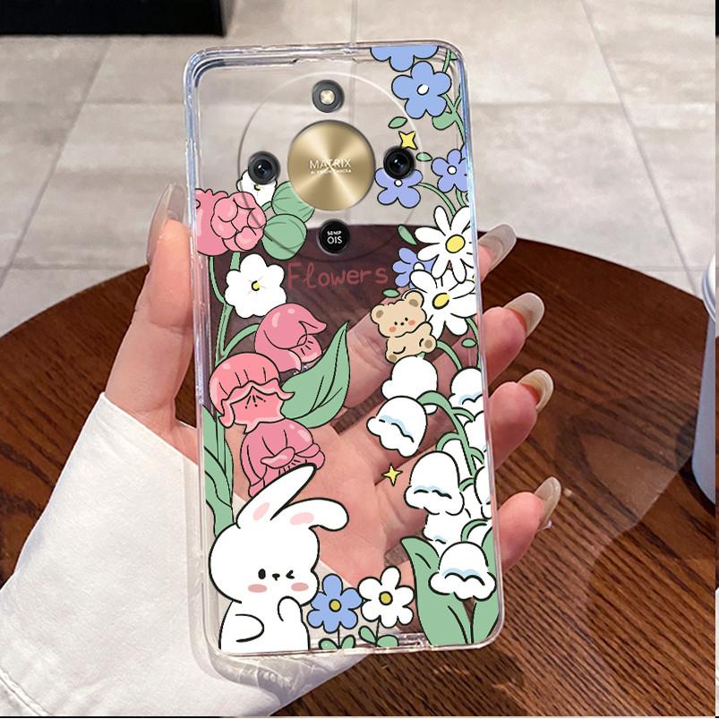 For Honor X9d 2025 Case Clear Luxury Cute Love Rabbit Funny TPU Soft Silicone Phone Case For Honor X9d 5G Transparent Back Cover