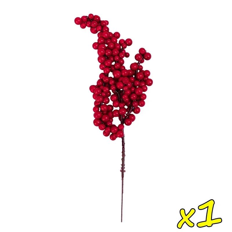 

Wholesale Christmas Red Berries Artificial Red Berries Stems Branches DIY Wreaths Xmas Tree Ornaments Party Displays Decoration 20.5x7x3cm