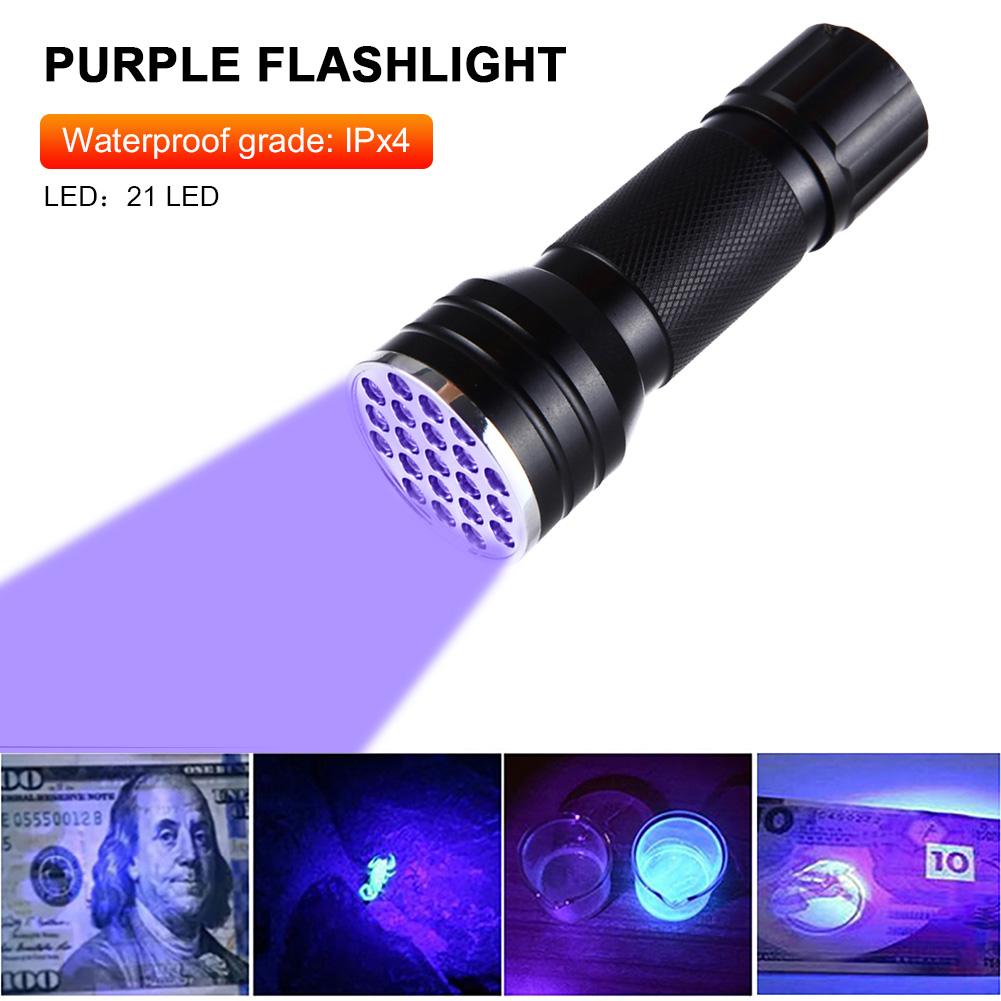 

21LED UV Light IPX4 Waterproof Mini Fluorescent Detection Lights Aluminum Alloy 395nm Battery Powered Non-slip Medical Equipment China Mainland