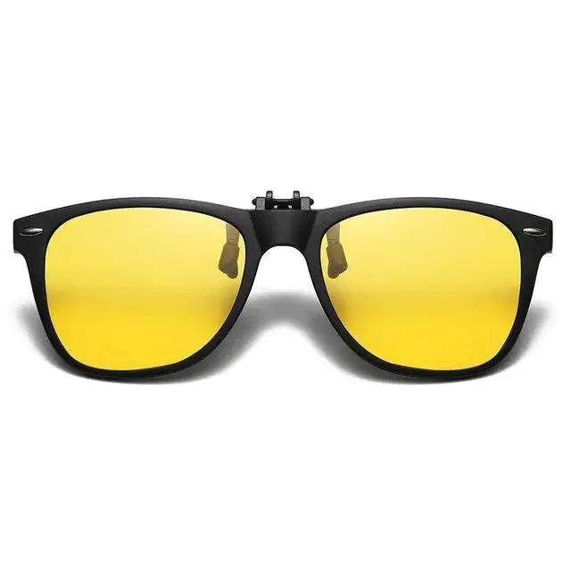 Men's Polarized Clip-On Sunglasses Vintage Square Design Anti-Glare Night Vision Driving Goggles