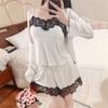 Modal Cotton Long-sleeved Shorts Pajamas Women with Chest Pads Summer Sexy Three-piece Suspender Vest Homewear Girls